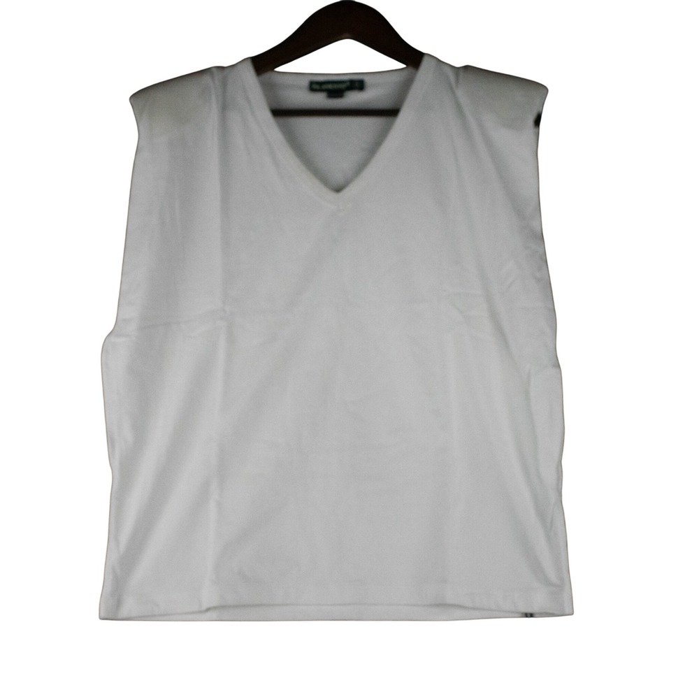 BLANKNYC Womens S White‎ Muscle Tee V-Neck Tank Top Minimalist Basic 100% Cotton